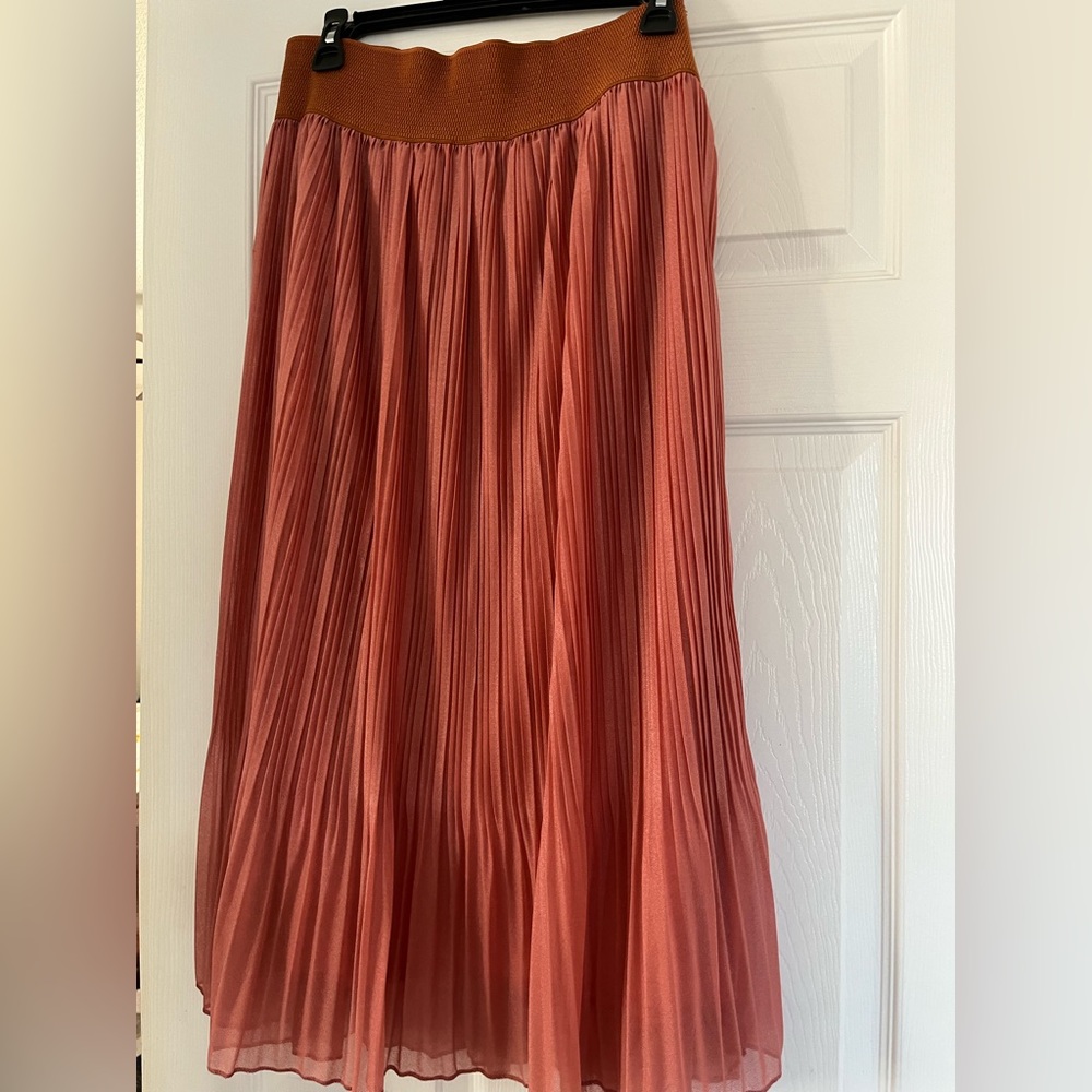 Rachel Rose Metallic Rose Pink Skirt Size L
